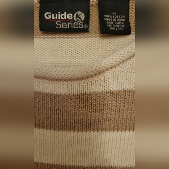 Guide Series tan striped sweater, size medium - Picture 2 of 2